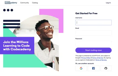 codecademy landing page